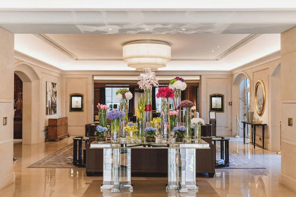 The lobby at Four Seasons Hotel Prague