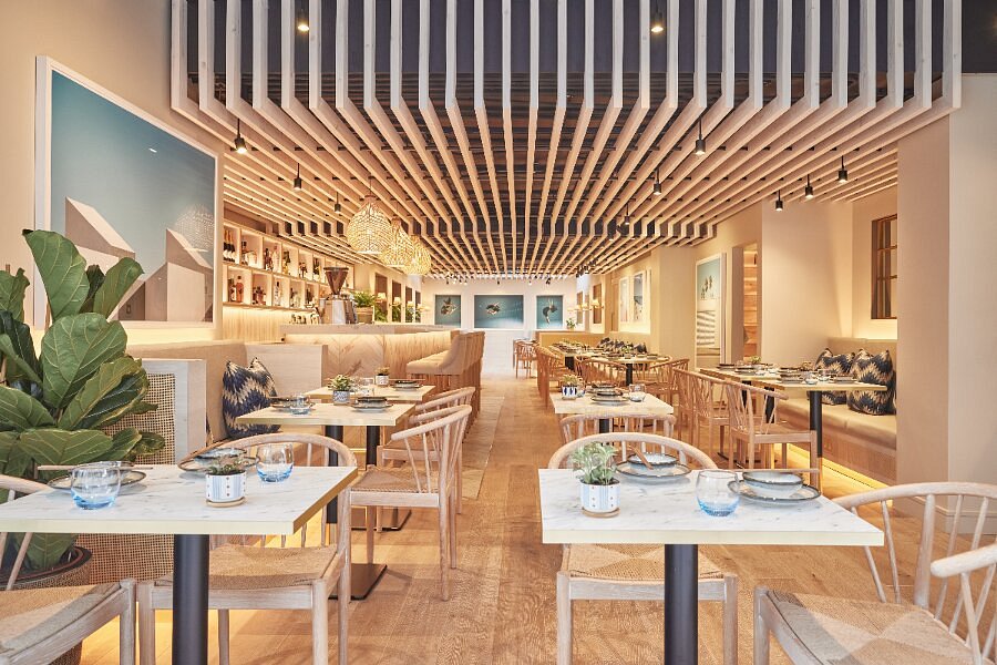 The restaurant interior at HUŎ Chelsea