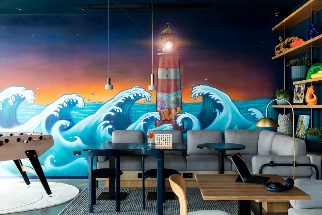 7 Intriguing reasons to visit Moxy Plymouth 11 Moxy Plymouth mural of Smeatons Tower