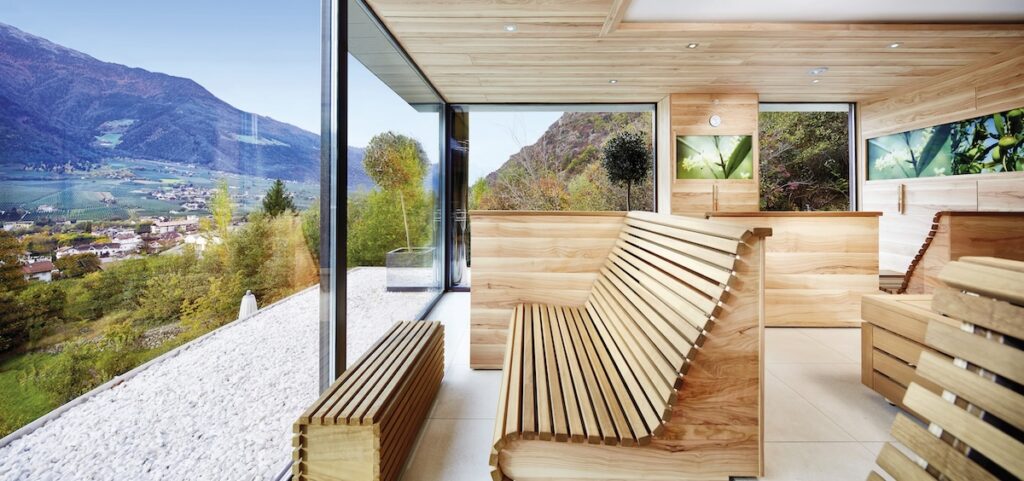 Preidlhof: A Powerful Eye-Opening Escape for 2 in South Tyrol 20 Olive Sauna panorama