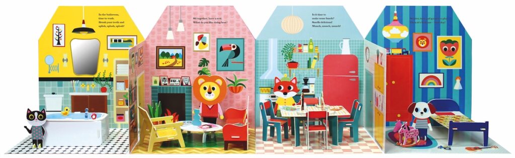 Curveball Christmas Gifts, Stocking Fillers & Creative Fun for Children 26 Nosy Crow Fold Out Play Dolls House MAIN OPEN PIC