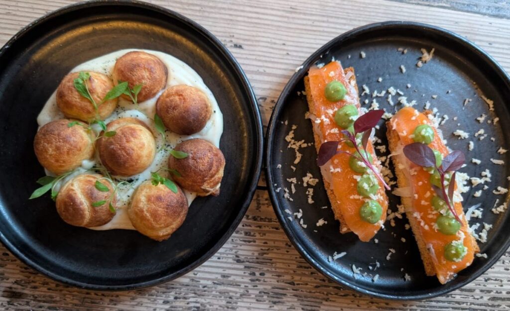 Choux and trout at Oui Madame restaurant